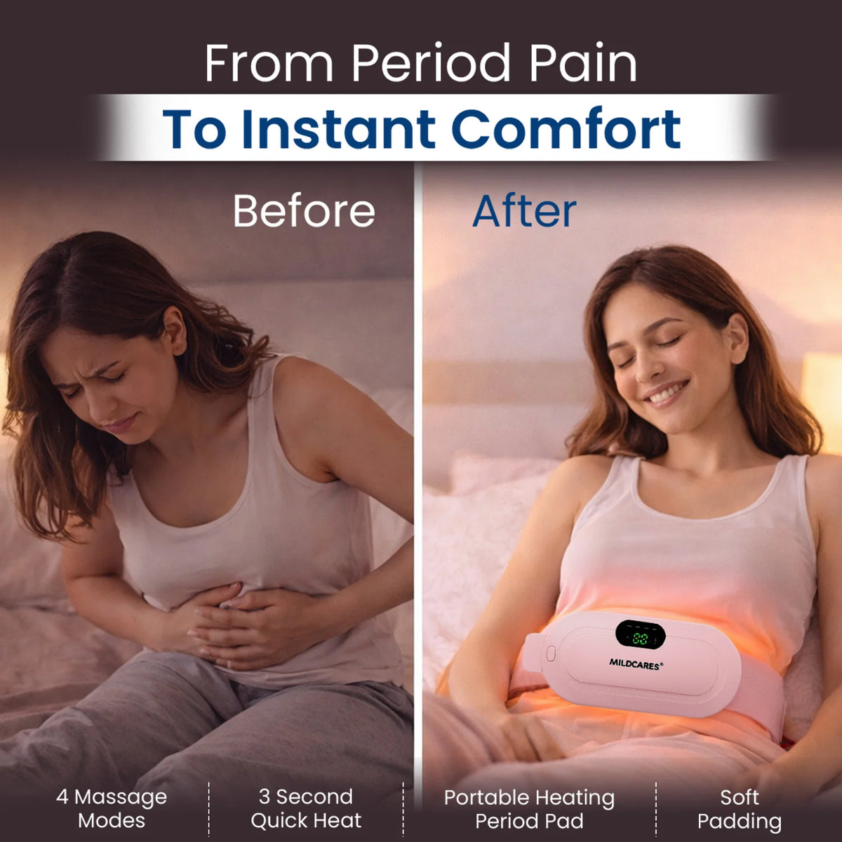 Period Cramp Relief Massager with Heating Pad