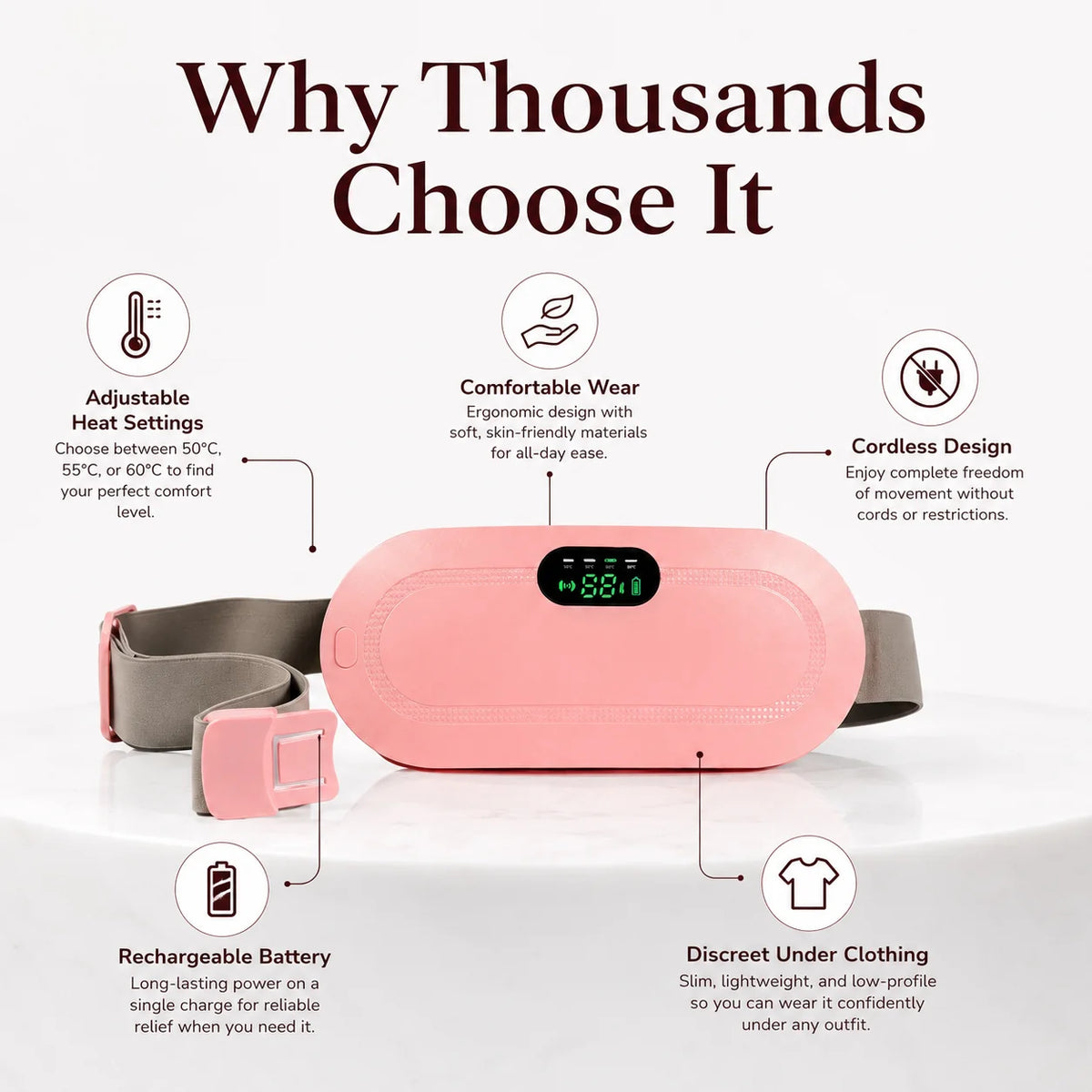 Period Cramp Relief Massager with Heating Pad